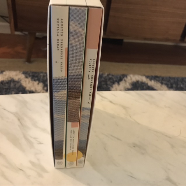 Photo of The Nocilla Trilogy on my coffee table.